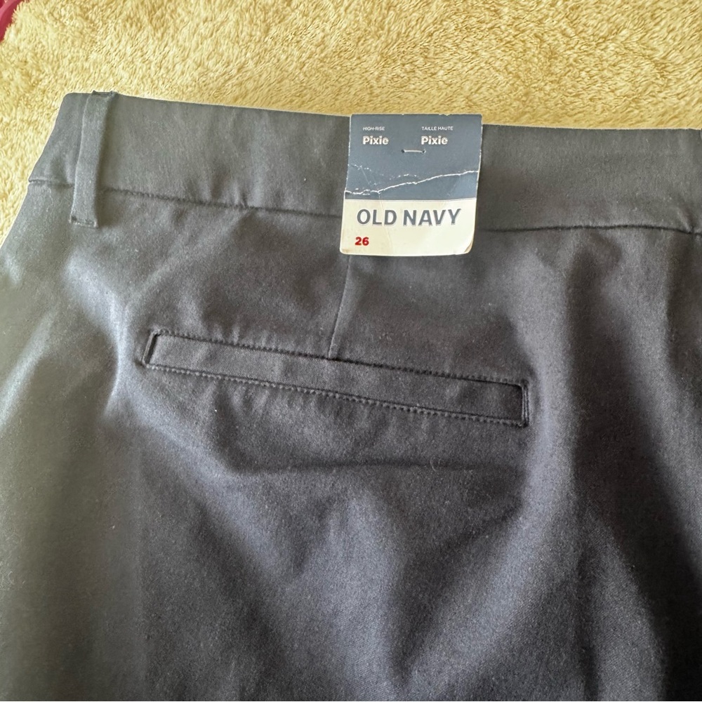 Old Navy NEW High Waisted Pixie 26 Pockets Straight Ankle Pants Stretch Zip Blue - Picture 8 of 16